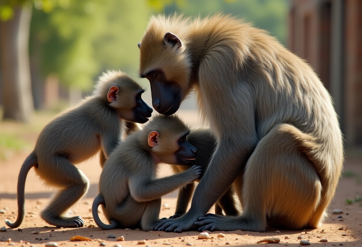 babouins rouge